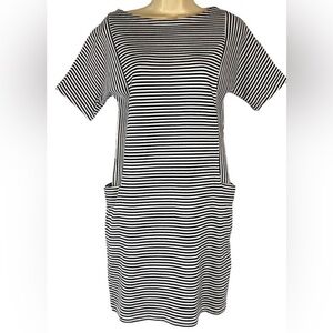kate spade Black and White Striped Mini Shift Dress